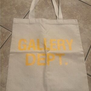 Gallery Dept Cream Canvas Tote with Yellow Logo